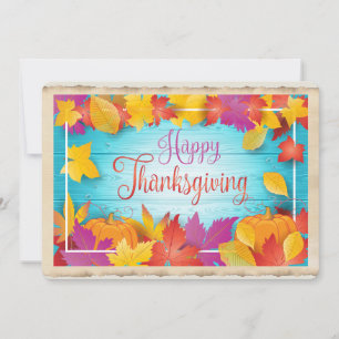 Cartes Pour Fêtes Annuelles Action de grâce Feuilles de Érable Dorées Automnal
