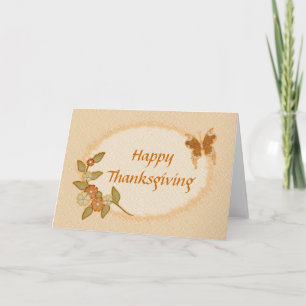 Cartes Pour Fêtes Annuelles Action de grâce - Fleurs `n Papillon