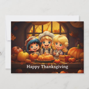 Cartes Pour Fêtes Annuelles Action de grâce pour les enfants 25