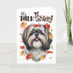 Cartes Pour Fêtes Annuelles Action de grâce Shih Tzu Chien Parlons dinde