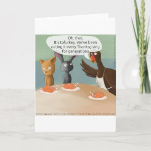 Cartes Pour Fêtes Annuelles Action de grâce vegan drôle