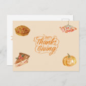 Cartes Pour Fêtes Annuelles Action de grâces (Devant / Derrière)