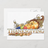 Cartes Pour Fêtes Annuelles Action de grâces (Devant / Derrière)