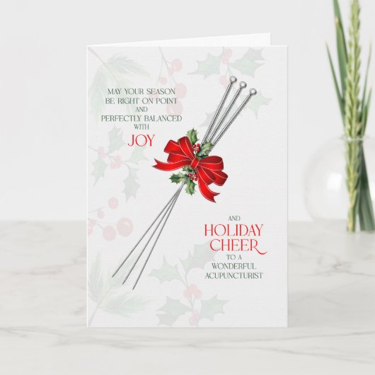 Cartes Pour Fêtes Annuelles Acupuncture Needles Seasonal Joy and Cheer (Devant)