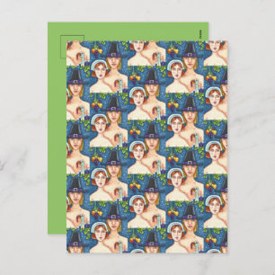 CARTES POUR FÊTES ANNUELLES ADAM & EVE PILGRIMS, BIBLICAL WHIMSY MERCI