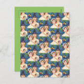 CARTES POUR FÊTES ANNUELLES ADAM & EVE PILGRIMS, BIBLICAL WHIMSY MERCI (Devant / Derrière)