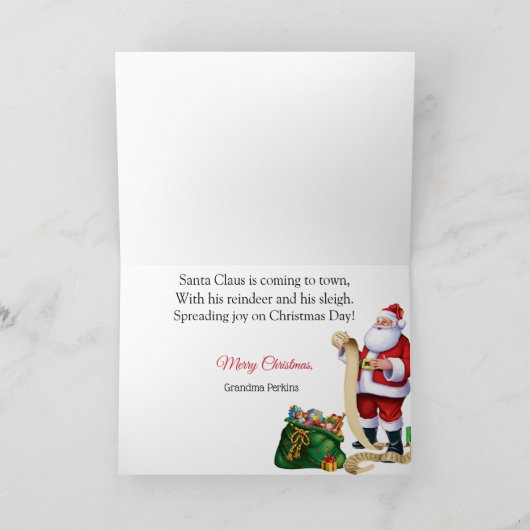 Cartes Pour Fêtes Annuelles Add Children's Name Santa Claus Christmas Kids (Intérieur)