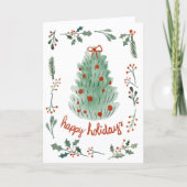 Cartes Pour Fêtes Annuelles Add Logo Whimsical Hand Painted Christmas Business (Devant)