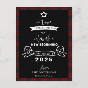 Cartes Pour Fêtes Annuelles Adieu 2021 Typographie Rouge Carreaux Blanc Nouvel