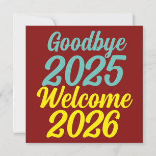 Cartes Pour Fêtes Annuelles Adieu 2025 Bienvenue 2026