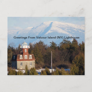 Cartes Pour Fêtes Annuelles Adirondacks (NY) Valcour Lighthouse Postcard