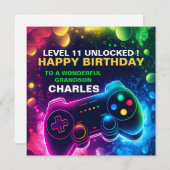 Cartes Pour Fêtes Annuelles Adolescent EDITABLE Anniversaire Jeu fils (Devant / Derrière)