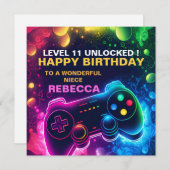 Cartes Pour Fêtes Annuelles Adolescent EDITABLE Anniversaire Jeu fils (Devant / Derrière)