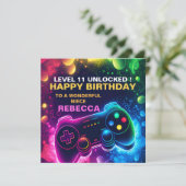Cartes Pour Fêtes Annuelles Adolescent EDITABLE Anniversaire Jeu fils (Debout devant)