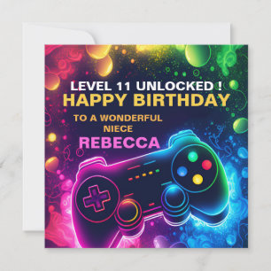 Cartes Pour Fêtes Annuelles Adolescent EDITABLE Anniversaire Jeu fils