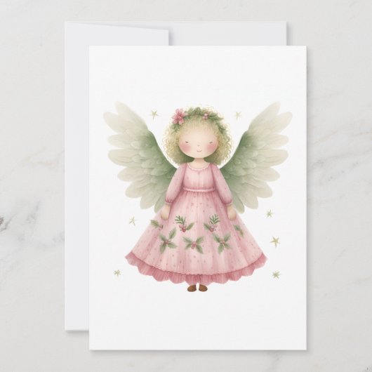 Cartes Pour Fêtes Annuelles Adorable Ange Blank Christmas Note Card (Devant)