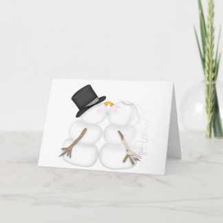Cartes Pour Fêtes Annuelles Adorable Baiser Snowman Couple