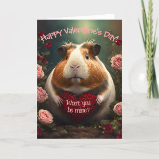 Cartes Pour Fêtes Annuelles adorable Cochon de Guinée avec coeur Saint Valenti