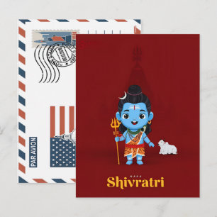 Cartes Pour Fêtes Annuelles Adorable dessin animé lord shiva et nandi pour mah