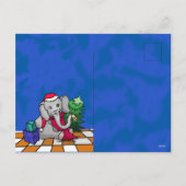 Cartes Pour Fêtes Annuelles adorable dessin de Noël éléphant avec le chapeau d (Dos)
