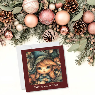 Cartes Pour Fêtes Annuelles Adorable Elf de Noël personnalisable