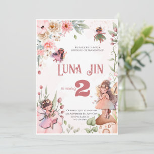 Cartes Pour Fêtes Annuelles Adorable Fairy Floral fête d'anniversaire