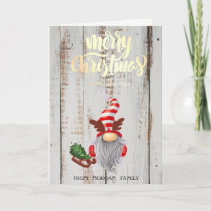 Cartes Pour Fêtes Annuelles Adorable Gnome Sleigh Wood Joyeux Noël