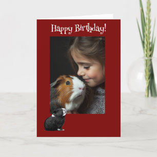 Cartes Pour Fêtes Annuelles Adorable Guinée Pig Fun Photo Anniversaire