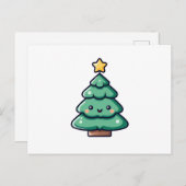 Cartes Pour Fêtes Annuelles adorable joli caractère d'arbre de Noël (Devant / Derrière)