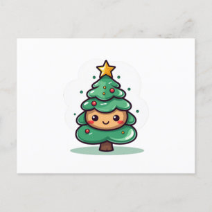 Cartes Pour Fêtes Annuelles adorable joli caractère d'arbre de Noël