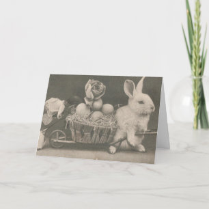 Cartes Pour Fêtes Annuelles Adorable lapin de Pâques Vintage, Anniversaire