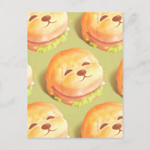Cartes Pour Fêtes Annuelles Adorable Motif de hamburger visage chien