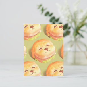Cartes Pour Fêtes Annuelles Adorable Motif de hamburger visage chien