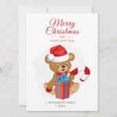 Cartes Pour Fêtes Annuelles Adorable Noël Teddy | Noël personnalisé (Devant)