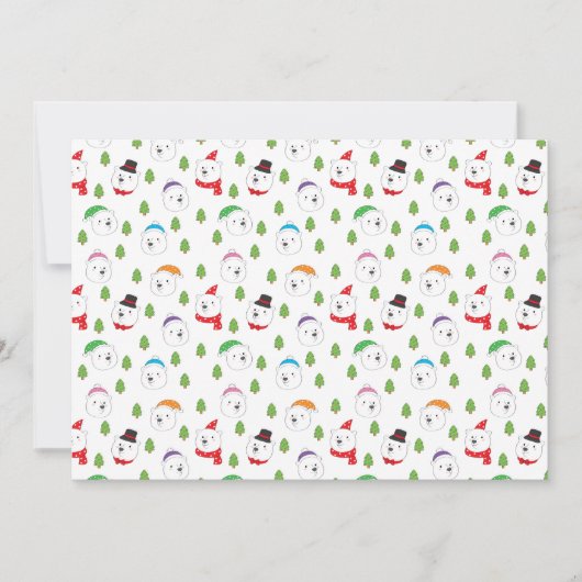 Cartes Pour Fêtes Annuelles Adorable Polar Bear Head Christmas (Devant)