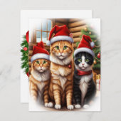 Cartes Pour Fêtes Annuelles Adorables Chatons (Devant / Derrière)