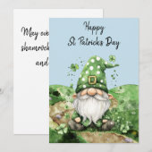 Cartes Pour Fêtes Annuelles Adorables gnomes verts de la Saint-Patrick (Devant / Derrière)