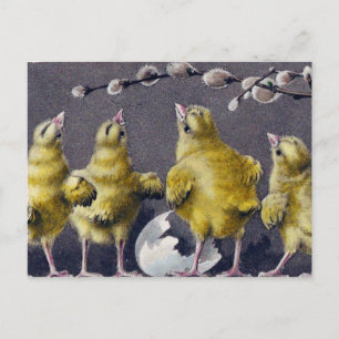 Cartes Pour Fêtes Annuelles Adorables poussins de Pâques vintage