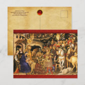 Cartes Pour Fêtes Annuelles ADORATION DE MAGI Gentile Da Fabriano, Noël (Devant / Derrière)