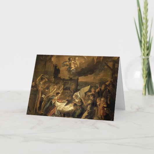 Cartes Pour Fêtes Annuelles Adoration des bergers beaux-arts Noël (Devant)