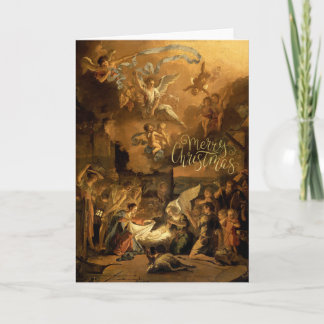 Cartes Pour Fêtes Annuelles Adoration des bergers beaux-arts Noël