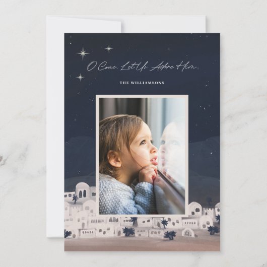 Cartes Pour Fêtes Annuelles Adore-Le Bethléem Noël religieux (Devant)