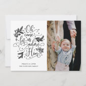 Cartes Pour Fêtes Annuelles Adore-Le | Photo Christmas Flat Card | Black (Devant)
