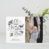 Cartes Pour Fêtes Annuelles Adore-Le | Photo Christmas Flat Card | Black (Debout devant)