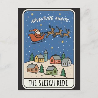 Cartes Pour Fêtes Annuelles Adventure Awaits Sleigh Ride Santa Christmas