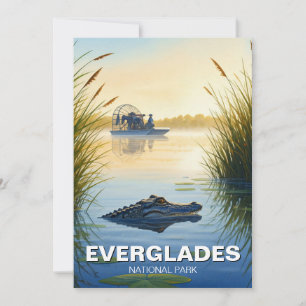 Cartes Pour Fêtes Annuelles Aéronefs et Alligator Parc national des Everglades