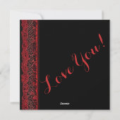 Cartes Pour Fêtes Annuelles Affection tendance Coeurs rouges & dentelle (Dos)