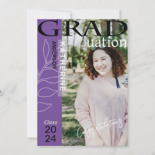Cartes Pour Fêtes Annuelles Affiche de fin d'études stylisée photo lavande