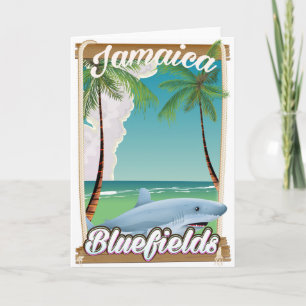 Cartes Pour Fêtes Annuelles Affiche de vacances à la plage de Bluefields, Jama