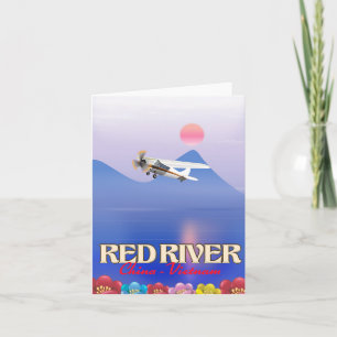 Cartes Pour Fêtes Annuelles Affiche de vacances au Cambodge de la rivière Roug